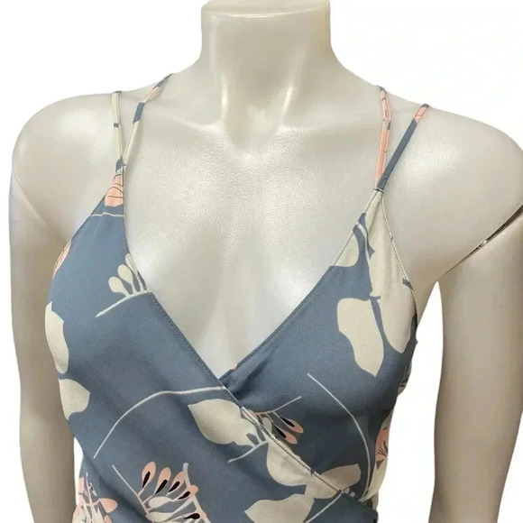 ASTR The Label  Blue Floral Maxi Spaghetti Strap Sleeveless Dress Size Small - Picture 8 of 10